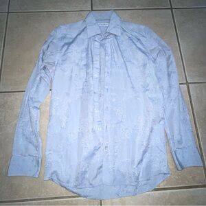 ETRO Paisley Shirt Mens Size M Blue Button Down Made In Italy